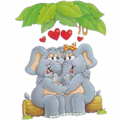 Valentine Elephant's Cartoon Clip Art Images Are On A Transparent ...