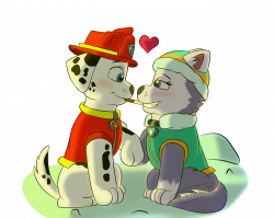 Valentine's Day : Marshall and Everest by AO-2-NICK on DeviantArt