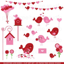 Valentine Clip Art. Valentine Love Birds. Bird Clip Art ...