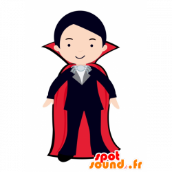 Purchase Vampire mascot, dressed in a cloak in 2D / 3D mascots