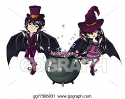 Drawing - Witch and vampire. Clipart Drawing gg77385031 ...
