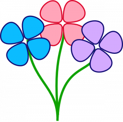 Three Colorful Flowers Clip Art at Clker.com - vector clip art ...