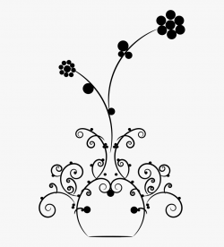 Abstract Flourish Vase With Flowers - Png Clipart Wall Vase ...