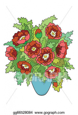 Vector Stock - Abstract flowers in vase. Clipart ...