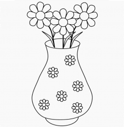 With Design flower vase clipart black and white decoration ...