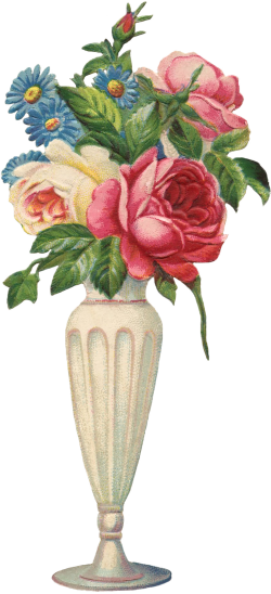 Vintage Flowers Vase Image - The Graphics Fairy