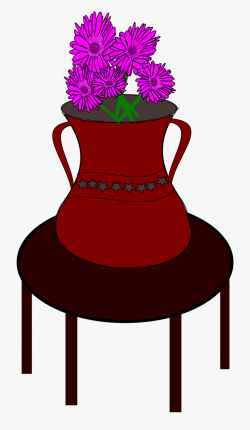 Vase Clipart Wash - Flower Vase On The Table Clip Art ...