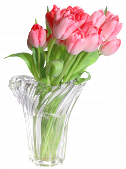 Pink Tulips in Vase PNG Clip Art Image | Gallery Yopriceville ...