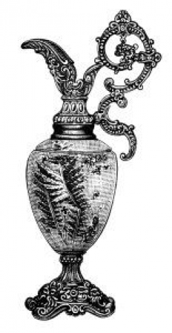 black and white clip art, elegant vintage vase clipart, old ...