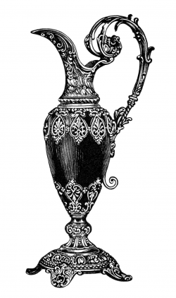 rhodian pitcher image, elegant vintage vase clipart, old ...