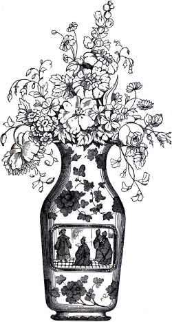 Lovely Vintage Floral Vase! - The Graphics Fairy