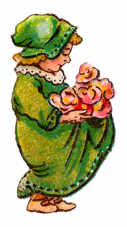 Antique Images: Vintage Girls Clip Art Flowers Roses Butterflies Images