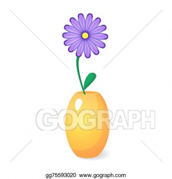 Vector Illustration - Single flower in vase. EPS Clipart ...
