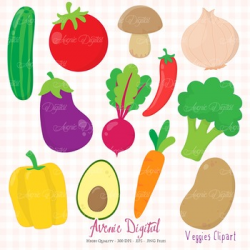 Veggies Clipart Scrapbook Commercial Use. Cute vegetables healthy food  graphics