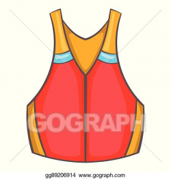 Vector Art - Life vest icon, cartoon style. Clipart Drawing ...