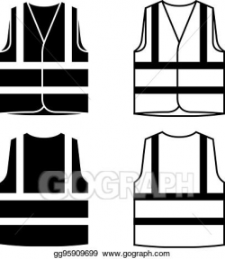 EPS Illustration - Reflective safety vest black white ...