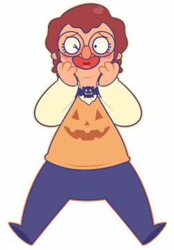 Krystal's Art Blog, Mr. Frond in a goofy Halloween sweater vest.