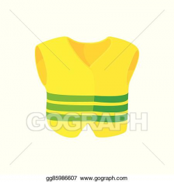 Vector Clipart - Yellow vest icon, cartoon style. Vector ...