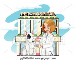 Vector Art - Vet and pet dog at the pet hospital. EPS ...