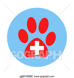 Clip Art - Veterinary clinic symbol paw of the. Stock ...
