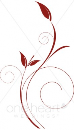 Delicate Vertical Red Vine Clipart | Clipart Color Variations
