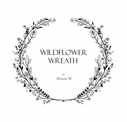 Wildflower Wreath Vine hand drawn LOGO art/Clipart/Vector ...