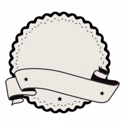 Vintage label badge ribbon with two stars - Transparent PNG & SVG vector