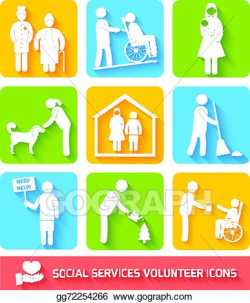 Vector Stock - Social services icons set flat. Clipart ...