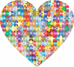 Clipart - Colorful Puzzle Heart 3
