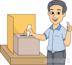 Man placing ballot in voting box clipart » Clipart Station