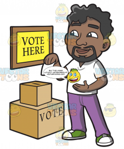 A Black Man Dropping His Ballot In The Box