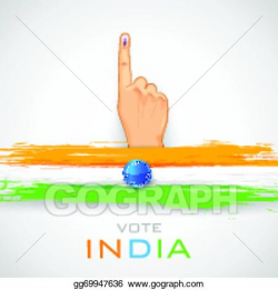 Vector Art - Hand with voting sign of india. Clipart Drawing ...