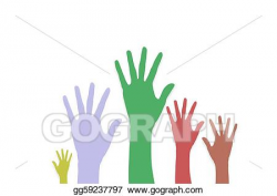 Drawing - Raise hands volunteering or voting. Clipart ...