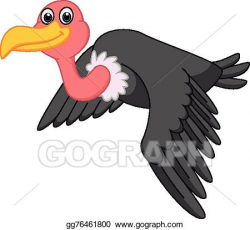 Vector Clipart - Vulture cartoon flying . Vector Illustration ...