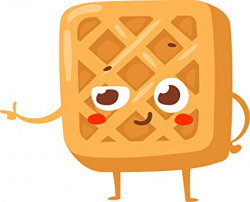 Amazon.com: Cute Kawaii Bakery Pastry Cartoon Emoji - Waffle ...