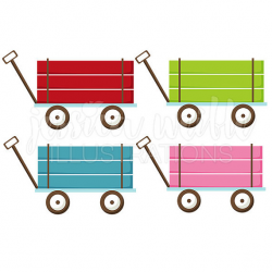 Pull Wagon Cute Digital Clipart Cute Wagon Clip art Wagon
