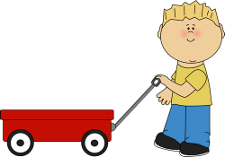 Kids pulling wagons top view free clipart - Clip Art Library