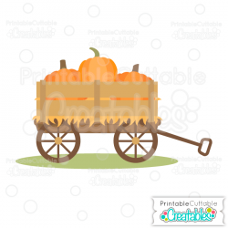Fall Pumpkin Wagon Free SVG File & Clipart for Silhouette ...