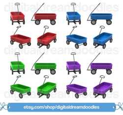 Wagon Clipart, Toy Wagon Clip Art, Pull Cart Picture, Wheel Wagon Image,  Classic Wagon Graphic, Kid Clipart, Toy Scrapbook Digital Download