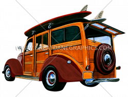 Woody Surf Wagon | Production Ready Artwork for T-Shirt Printing