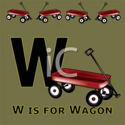 W Is For Wagon - Royalty Free Clipart Picture