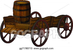 Vector Clipart - Barrel and wagon. Vector Illustration ...