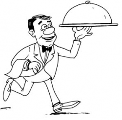Free Waiter Clipart Black And White, Download Free Clip Art ...