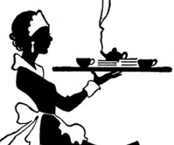 Vintage Black and White Waitress image - The Graphics Fairy