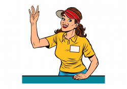 Waitress Clipart Cafe - Concession Stand Workers Clipart ...