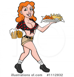 Waitress Clipart #1112832 - Illustration by LaffToon