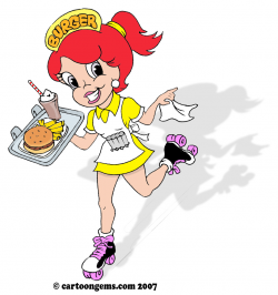 Waitress Cartoon - Clip Art Library