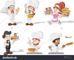 Funny Cartoon Clip Art Waitress | Cartoon chefs cooking ...