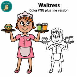 Clip Art PNG - Waitress