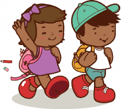 African American Kids Walk To School | Clipart | The Arts | Image ...